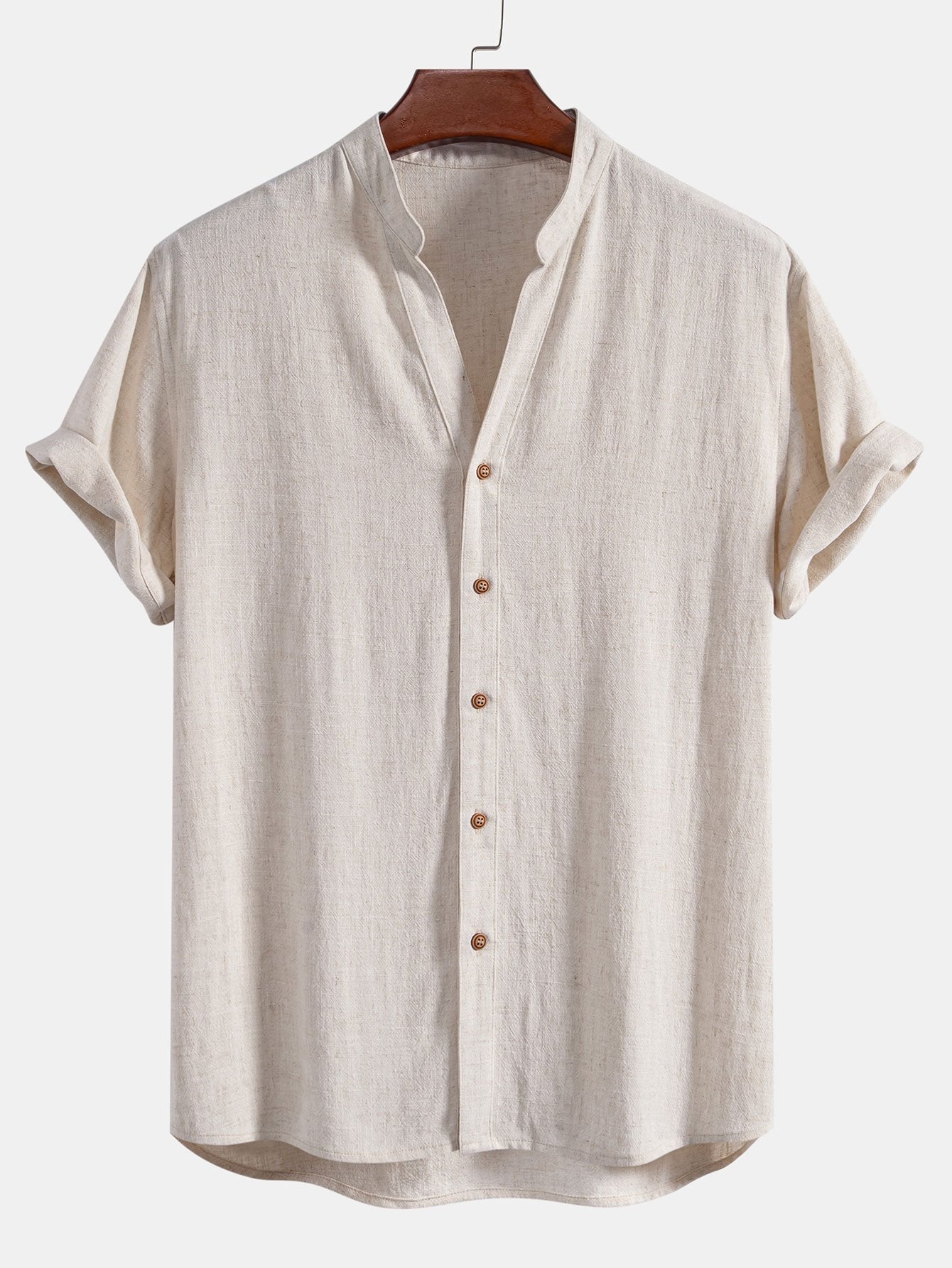 Men's Linen Short Sleeve V-Neck Shirt | Men | Breathable Lightweight | Casual Summer Beach Top | Steven & Levon