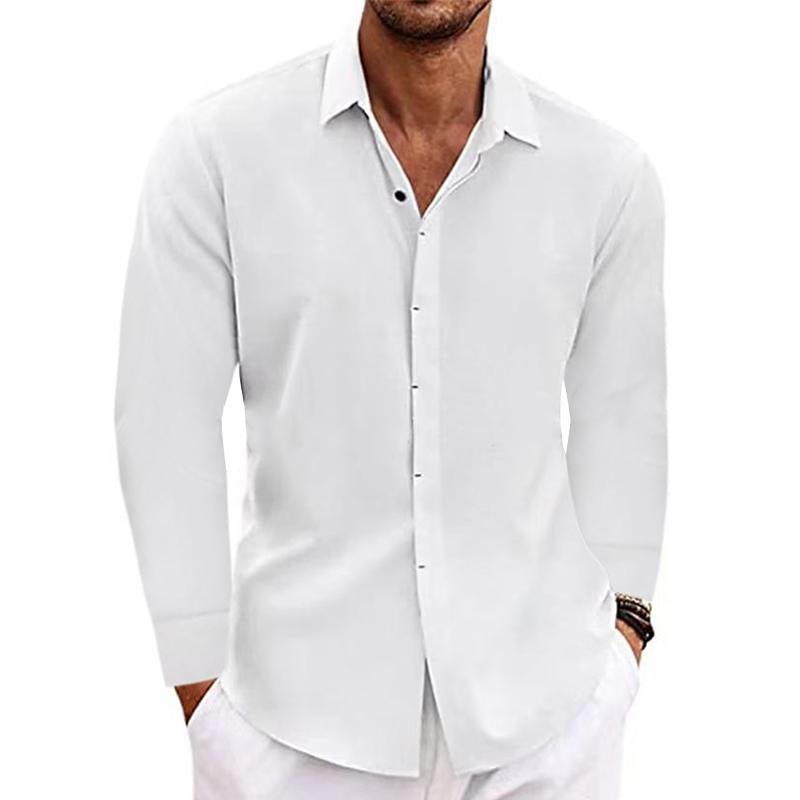 Men's Long Sleeve Linen Shirt | Men | Breathable Lightweight | Casual Button-Up Summer Shirt | Relaxed Fit | Steven & Levon