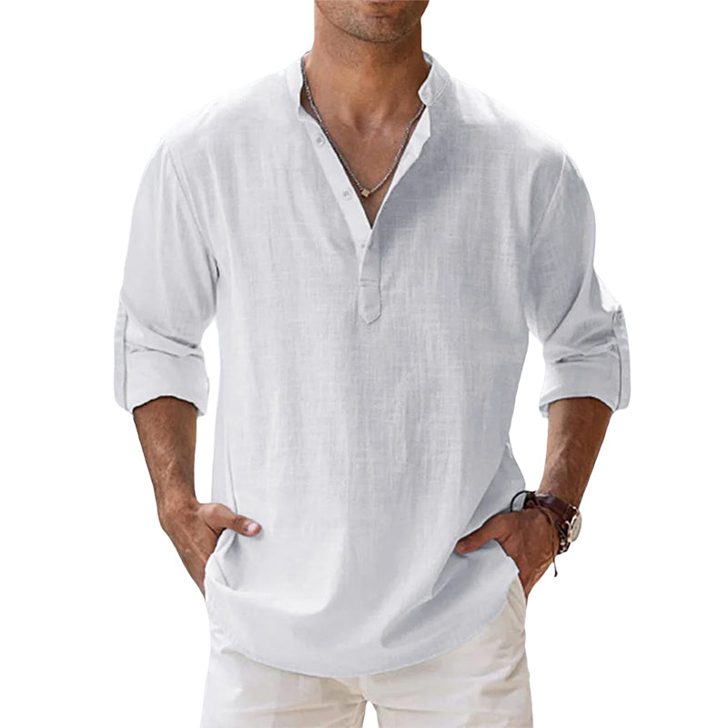 Men's Linen Shirt | Men | Long Sleeve Button Up | Breathable Casual Fit | Steven & Levon