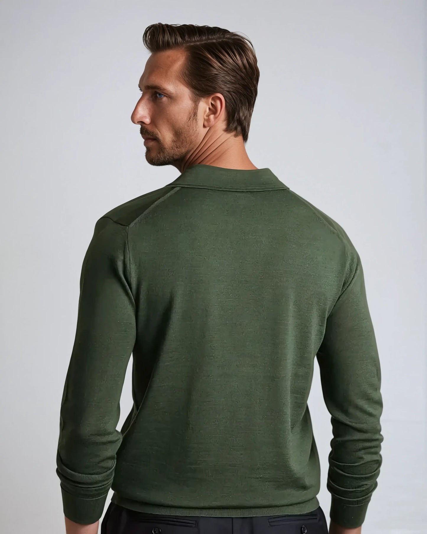 Men’s Long Sleeve Polo Shirt | Men | Smart Casual Collared Top | Soft Tailored Fit | Steven & Levon