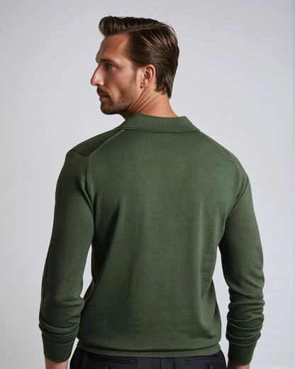 Men’s Long Sleeve Polo Shirt | Men | Smart Casual Collared Top | Soft Tailored Fit | Steven & Levon