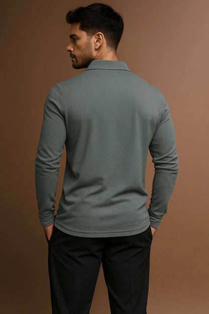 Men's Long Sleeve Polo Shirt | Men | Smart Casual Collar Top | Regular Fit | Steven & Levon