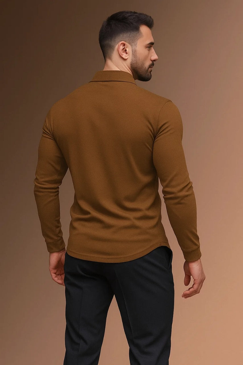 Men's Long Sleeve Polo Shirt | Men | Smart Casual Collar Top | Regular Fit | Steven & Levon