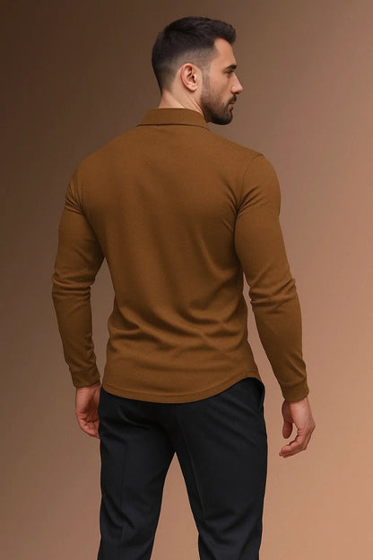 Men's Long Sleeve Polo Shirt | Men | Smart Casual Collar Top | Regular Fit | Steven & Levon
