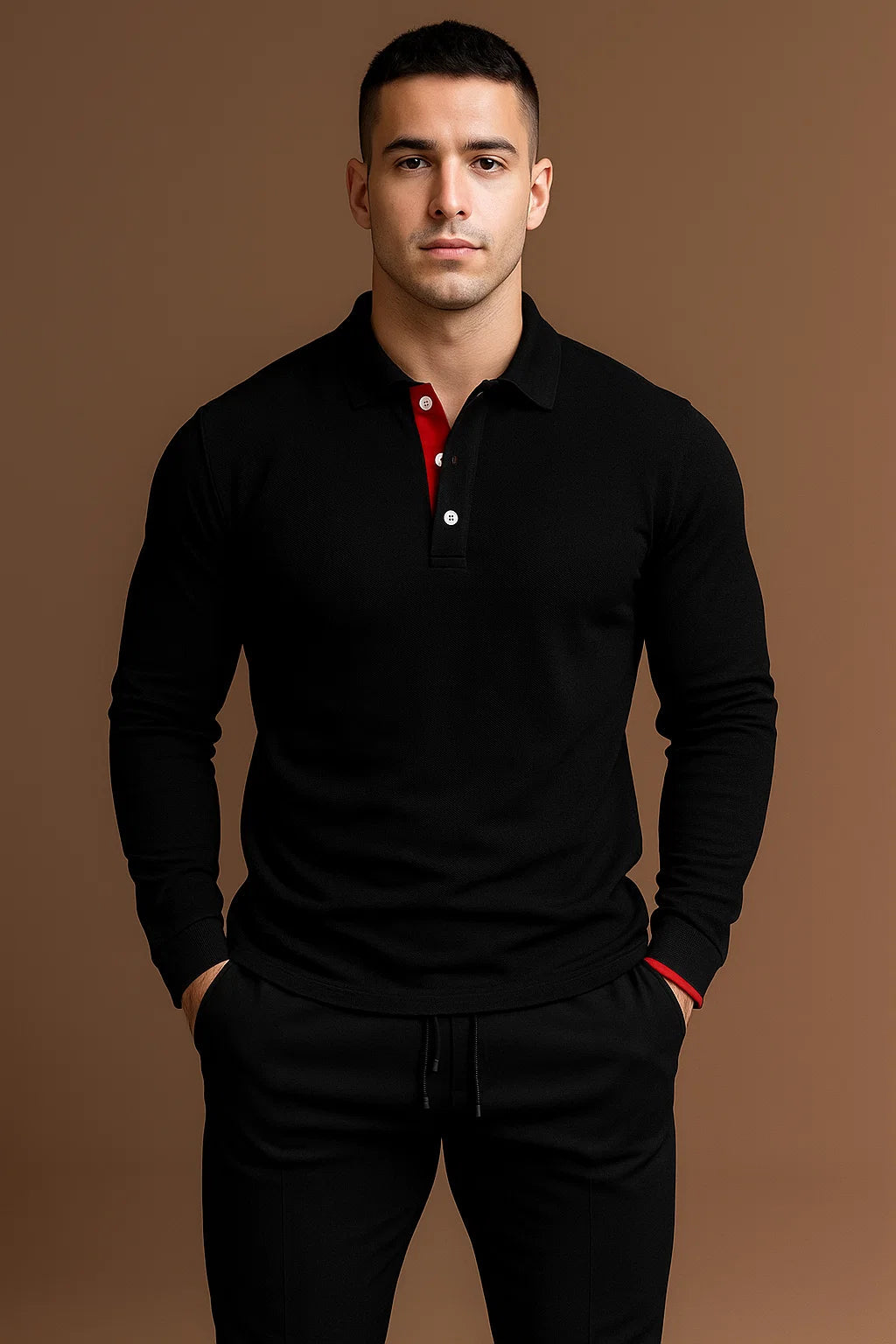 Men's Long Sleeve Polo Shirt | Men | Smart Casual Collar Top | Regular Fit | Steven & Levon