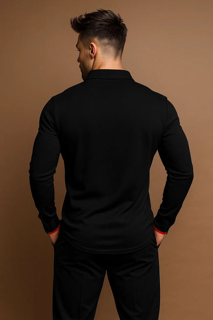 Men's Long Sleeve Polo Shirt | Men | Smart Casual Collar Top | Regular Fit | Steven & Levon