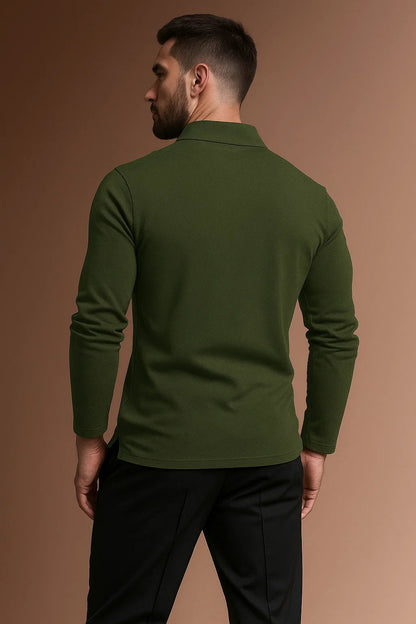 Men's Long Sleeve Polo Shirt | Men | Smart Casual Collar Top | Regular Fit | Steven & Levon