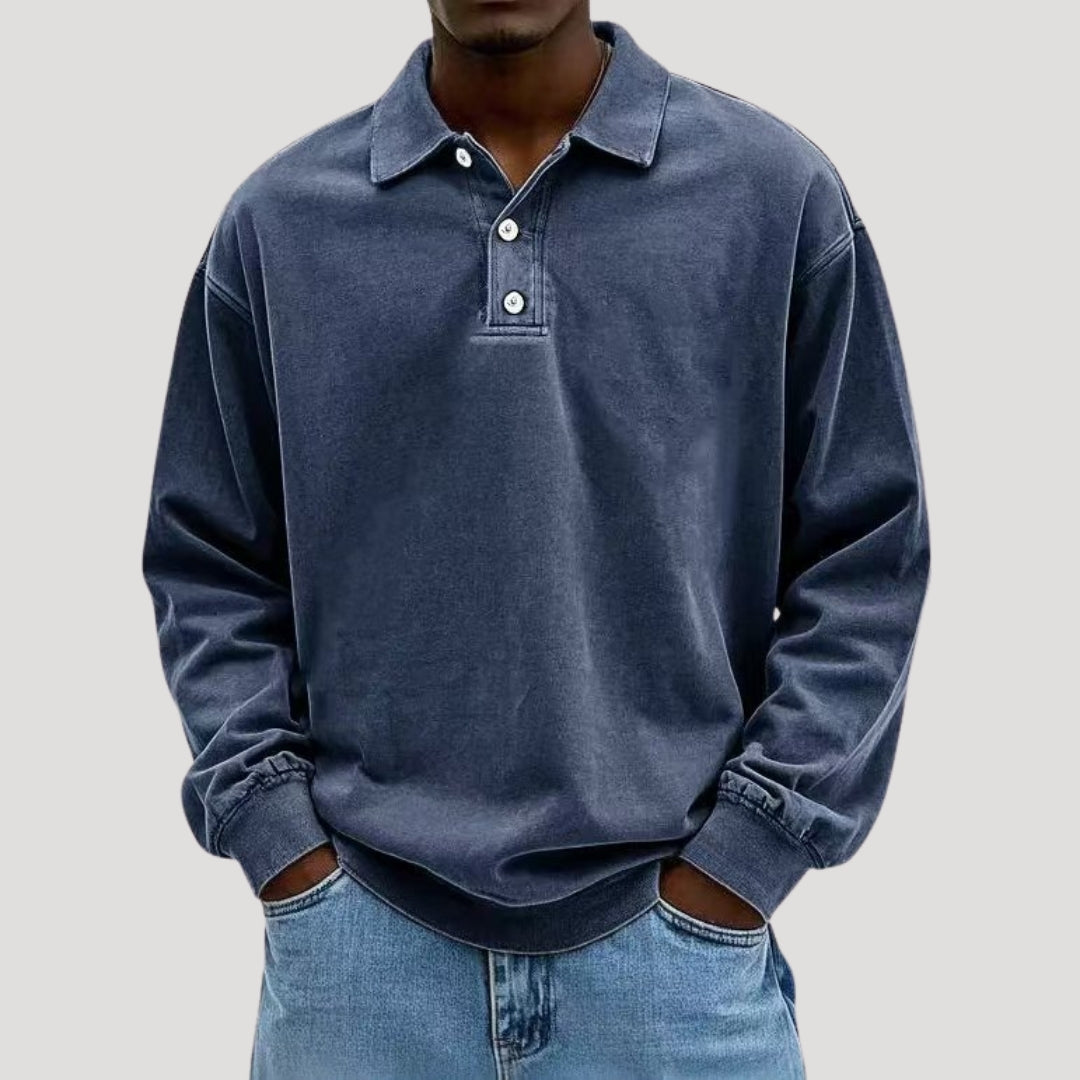 Men's Long Sleeve Polo Shirt | Men | Comfortable Layering Top | Casual Fit | Steven & Levon