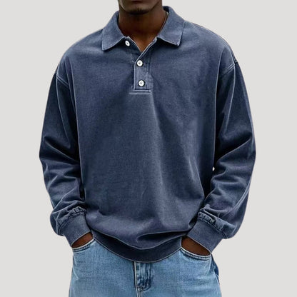 Men's Long Sleeve Polo Shirt | Men | Comfortable Layering Top | Casual Fit | Steven & Levon