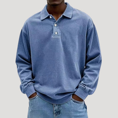 Men's Long Sleeve Polo Shirt | Men | Comfortable Layering Top | Casual Fit | Steven & Levon