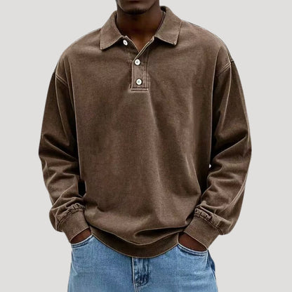 Men's Long Sleeve Polo Shirt | Men | Comfortable Layering Top | Casual Fit | Steven & Levon