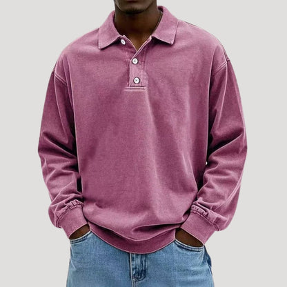 Men's Long Sleeve Polo Shirt | Men | Comfortable Layering Top | Casual Fit | Steven & Levon