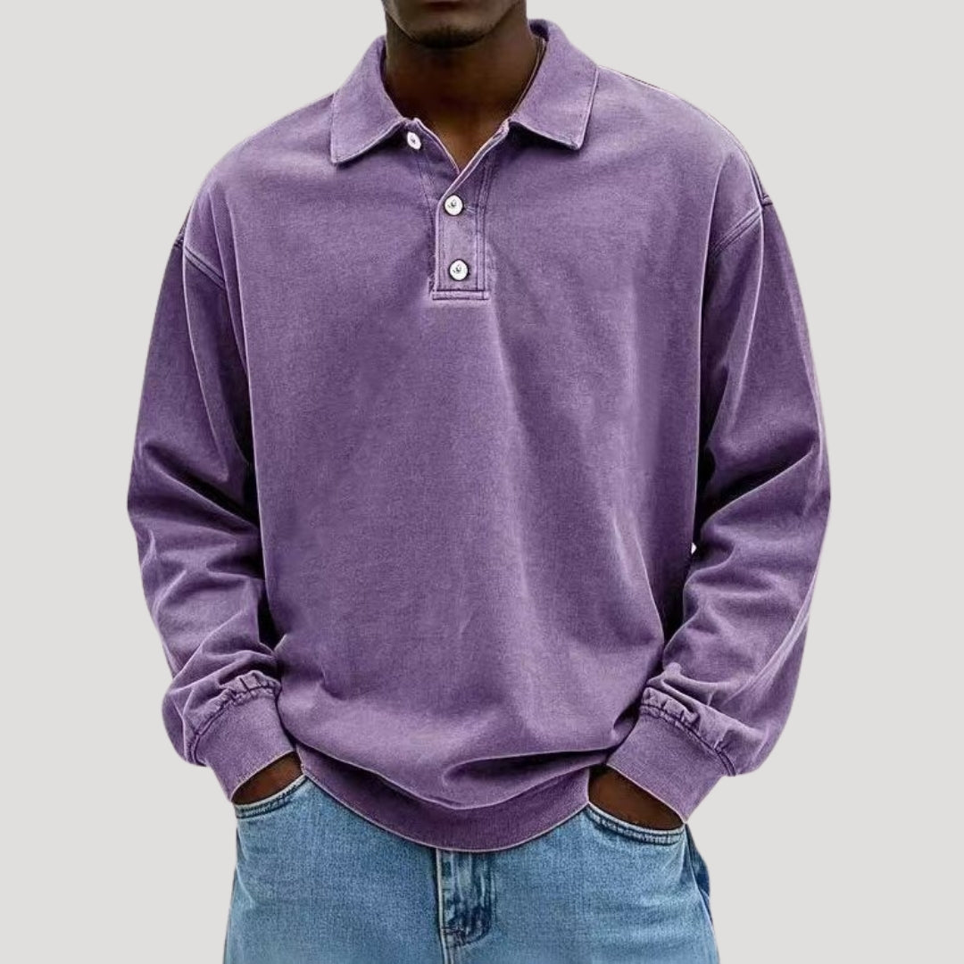 Men's Long Sleeve Polo Shirt | Men | Comfortable Layering Top | Casual Fit | Steven & Levon