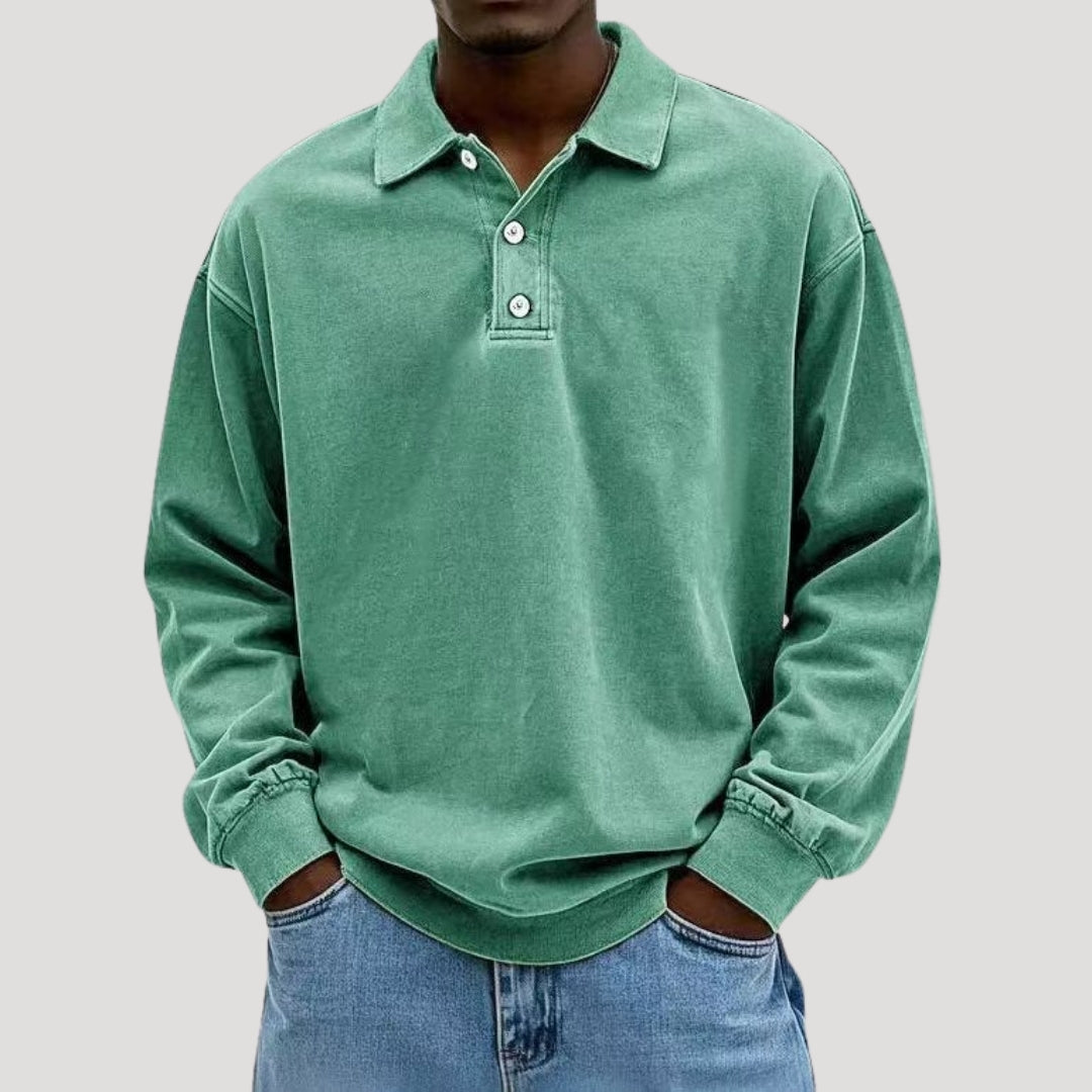 Men's Long Sleeve Polo Shirt | Men | Comfortable Layering Top | Casual Fit | Steven & Levon