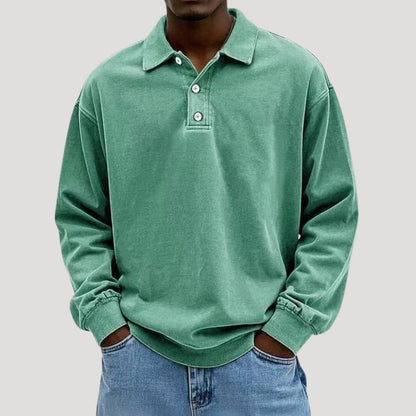 Men's Long Sleeve Polo Shirt | Men | Comfortable Layering Top | Casual Fit | Steven & Levon