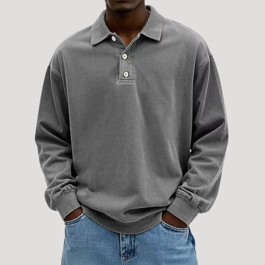 Men's Long Sleeve Polo Shirt | Men | Comfortable Layering Top | Casual Fit | Steven & Levon