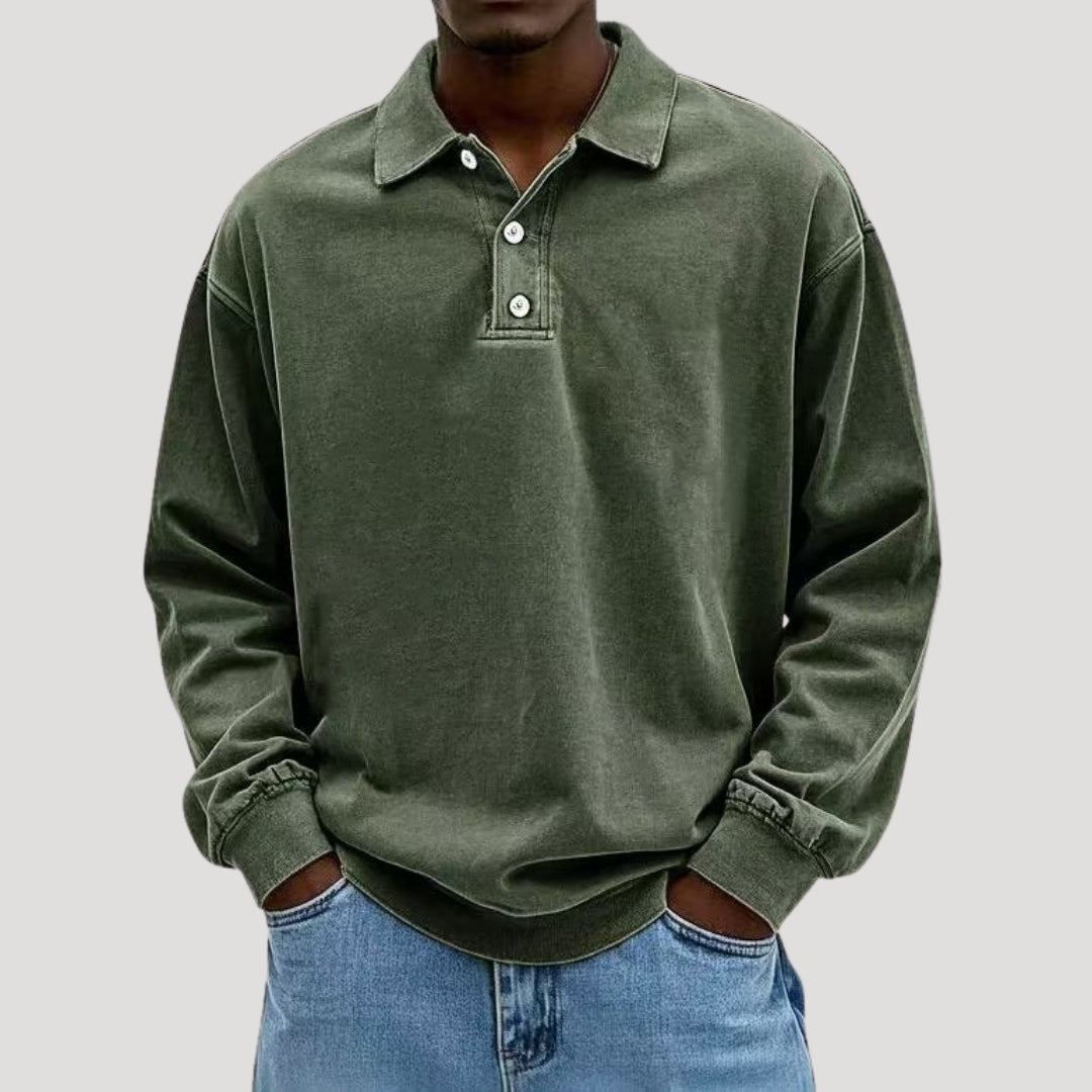 Men's Long Sleeve Polo Shirt | Men | Comfortable Layering Top | Casual Fit | Steven & Levon
