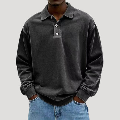Men's Long Sleeve Polo Shirt | Men | Comfortable Layering Top | Casual Fit | Steven & Levon