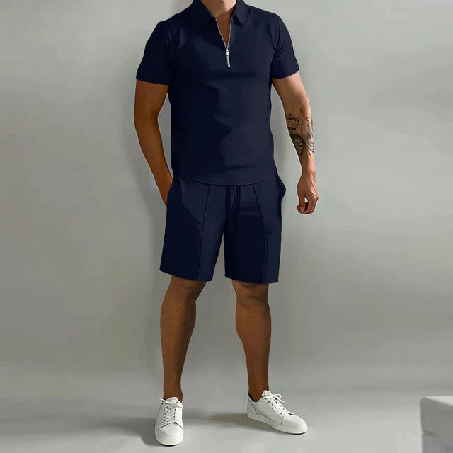 Men’s Luxury Polo and Shorts Set | Men’s Co-Ord Set | Breathable Casual Summer Outfit | Relaxed Fit | Steven & Levon