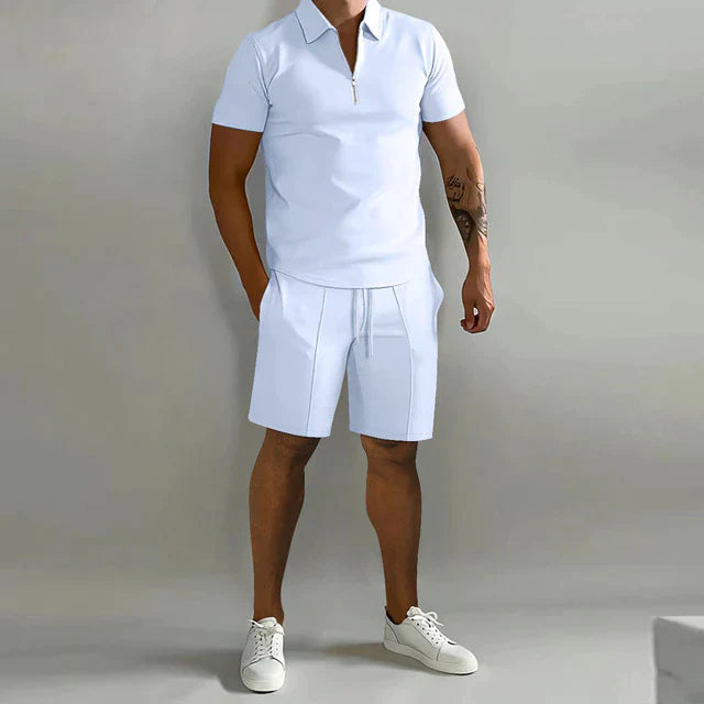 Men’s Luxury Polo and Shorts Set | Men’s Co-Ord Set | Breathable Casual Summer Outfit | Relaxed Fit | Steven & Levon