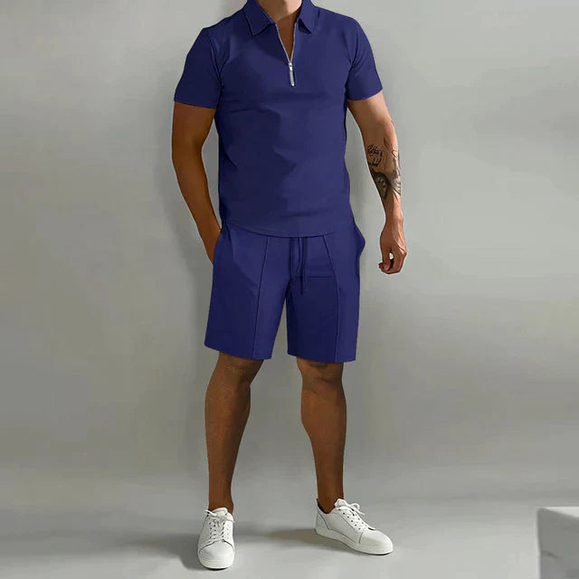 Men’s Luxury Polo and Shorts Set | Men’s Co-Ord Set | Breathable Casual Summer Outfit | Relaxed Fit | Steven & Levon
