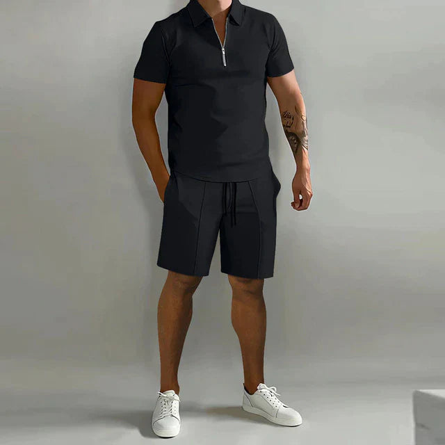 Men’s Luxury Polo and Shorts Set | Men’s Co-Ord Set | Breathable Casual Summer Outfit | Relaxed Fit | Steven & Levon