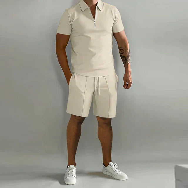 Men’s Luxury Polo and Shorts Set | Men’s Co-Ord Set | Breathable Casual Summer Outfit | Relaxed Fit | Steven & Levon