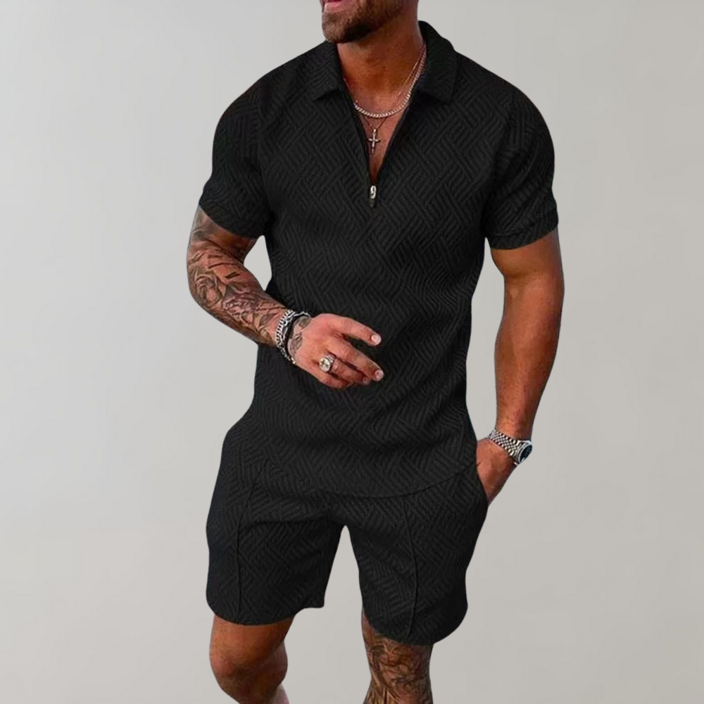 Men’s Modern Summer Set | Men | Lightweight Breathable Fabric | Casual Shirt & Shorts Co-Ord | Relaxed Fit | Steven & Levon