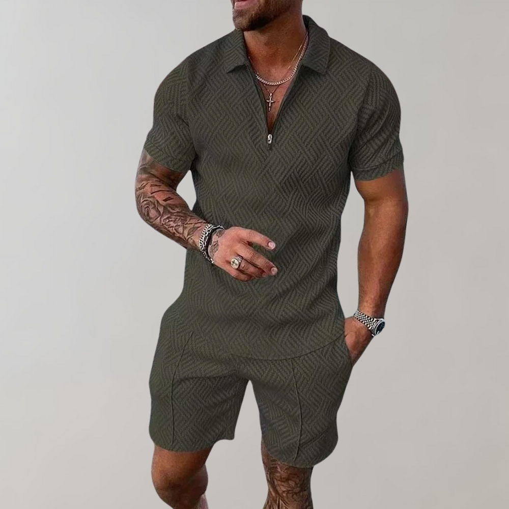 Men’s Modern Summer Set | Men | Lightweight Breathable Fabric | Casual Shirt & Shorts Co-Ord | Relaxed Fit | Steven & Levon