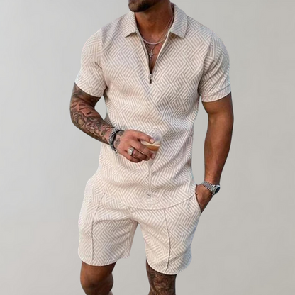 Men’s Modern Summer Set | Men | Lightweight Breathable Fabric | Casual Shirt & Shorts Co-Ord | Relaxed Fit | Steven & Levon