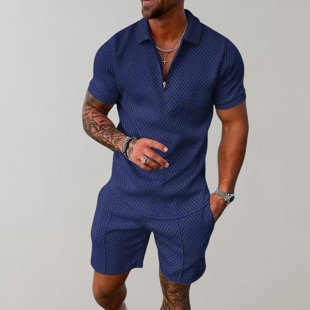 Men’s Modern Summer Set | Men | Lightweight Breathable Fabric | Casual Shirt & Shorts Co-Ord | Relaxed Fit | Steven & Levon