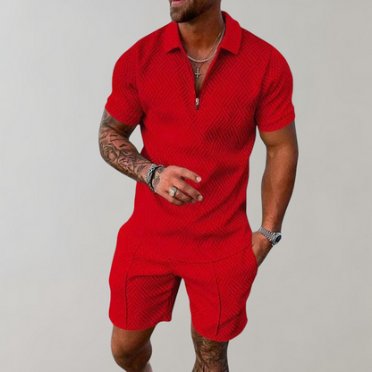 Men’s Modern Summer Set | Men | Lightweight Breathable Fabric | Casual Shirt & Shorts Co-Ord | Relaxed Fit | Steven & Levon