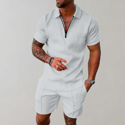 Men’s Modern Summer Set | Men | Lightweight Breathable Fabric | Casual Shirt & Shorts Co-Ord | Relaxed Fit | Steven & Levon