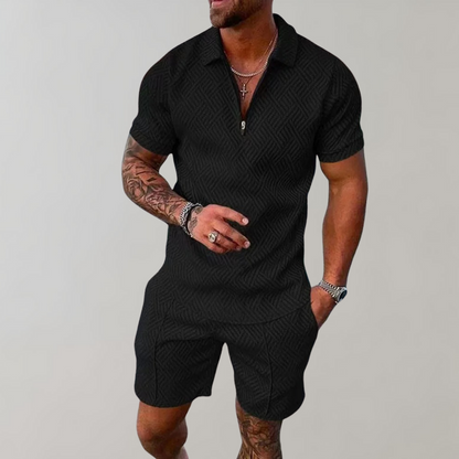 Men’s Modern Summer Set | Men | Lightweight Breathable Fabric | Casual Shirt & Shorts Co-Ord | Relaxed Fit | Steven & Levon