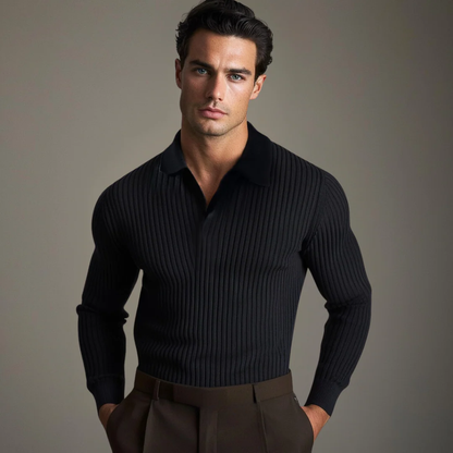 Men's Open Placket Polo Shirt | Breathable Fabric Blend | Short Sleeve Casual Collared Top | Steven & Levon