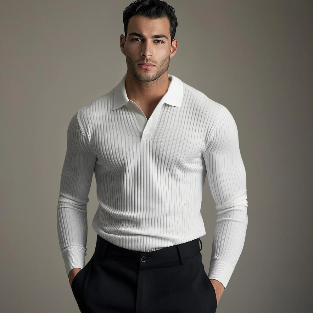 Men's Open Placket Polo Shirt | Breathable Fabric Blend | Short Sleeve Casual Collared Top | Steven & Levon