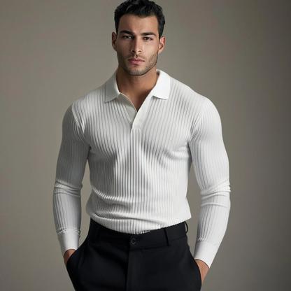 Men's Open Placket Polo Shirt | Breathable Fabric Blend | Short Sleeve Casual Collared Top | Steven & Levon