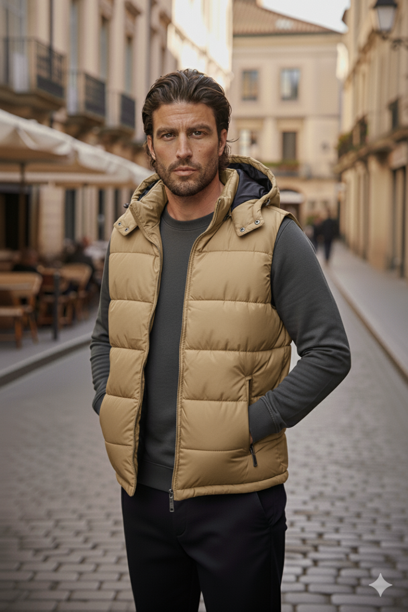 Men's Padded Bodywarmer Vest | Quilted Gilet | Zip Front | Warm Insulated | Steven & Levon