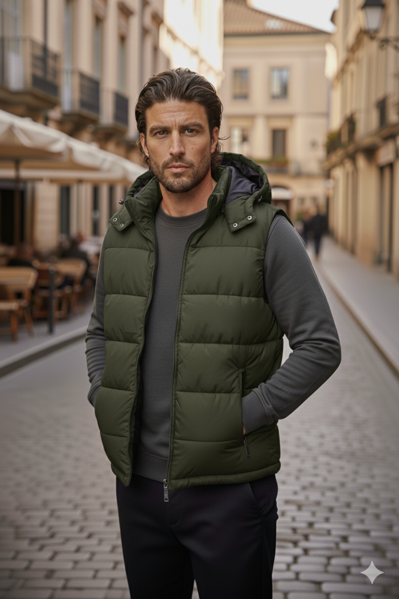 Men's Padded Bodywarmer Vest | Quilted Gilet | Zip Front | Warm Insulated | Steven & Levon