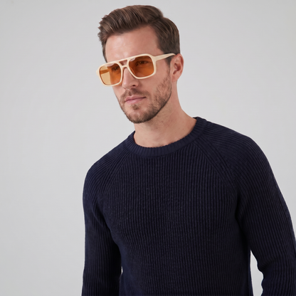 Rectangular Vintage Sunglasses | Men's Eyewear | UV400 Protection | Retro Frame | Steven & Levon