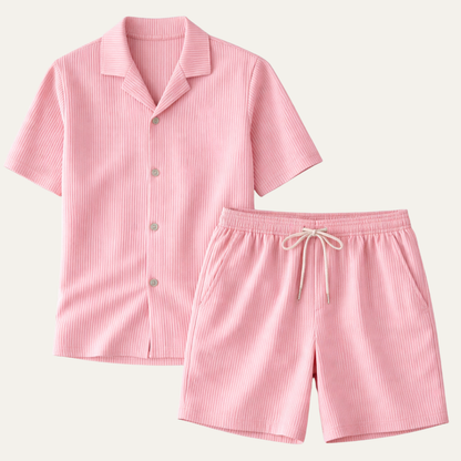 Men's Ribbed Shirt & Shorts Set | Men's Co-Ord | Summer Outfit | Steven & Levon