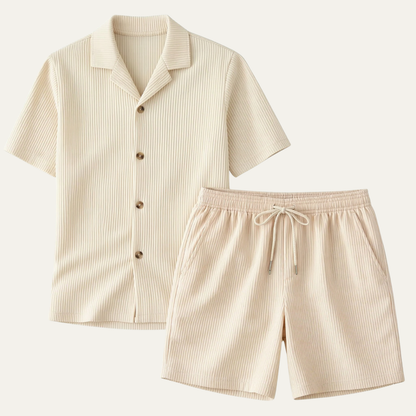Men's Ribbed Shirt & Shorts Set | Men's Co-Ord | Summer Outfit | Steven & Levon