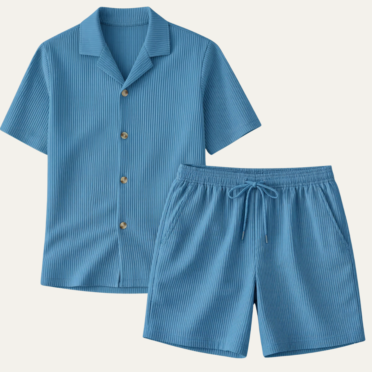 Men's Ribbed Shirt & Shorts Set | Men's Co-Ord | Summer Outfit | Steven & Levon