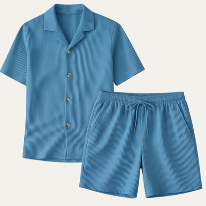 Men's Ribbed Shirt & Shorts Set | Men's Co-Ord | Summer Outfit | Steven & Levon