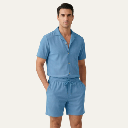 Men's Ribbed Shirt & Shorts Set | Men's Co-Ord | Summer Outfit | Steven & Levon