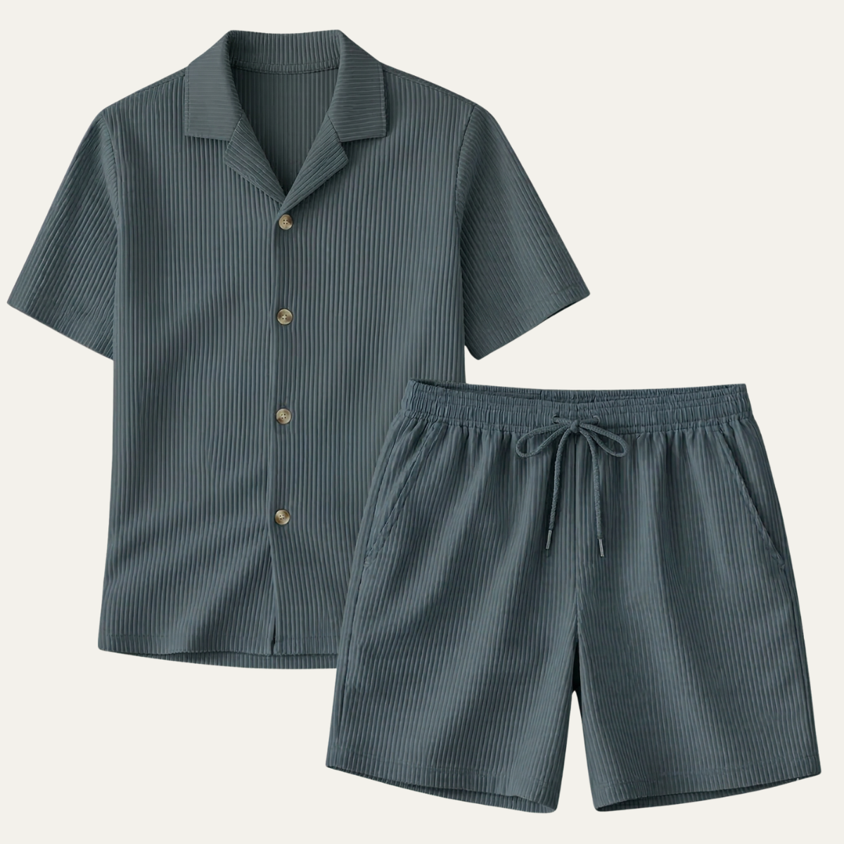 Men's Ribbed Shirt & Shorts Set | Men's Co-Ord | Summer Outfit | Steven & Levon
