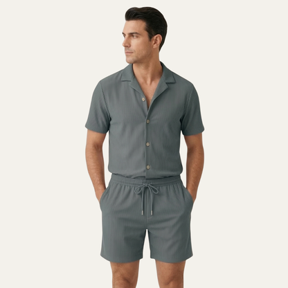 Men's Ribbed Shirt & Shorts Set | Men's Co-Ord | Summer Outfit | Steven & Levon