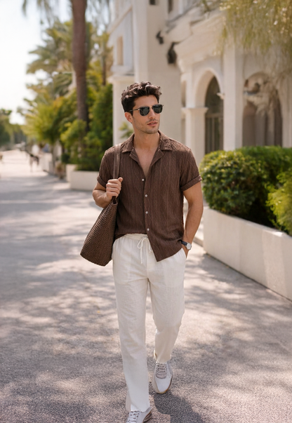 Men's Short Sleeve Resort Set | Men's Co-Ord | Relaxed Trousers | Steven & Levon