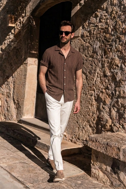 Men's Short Sleeve Resort Set | Men's Co-Ord | Relaxed Trousers | Steven & Levon