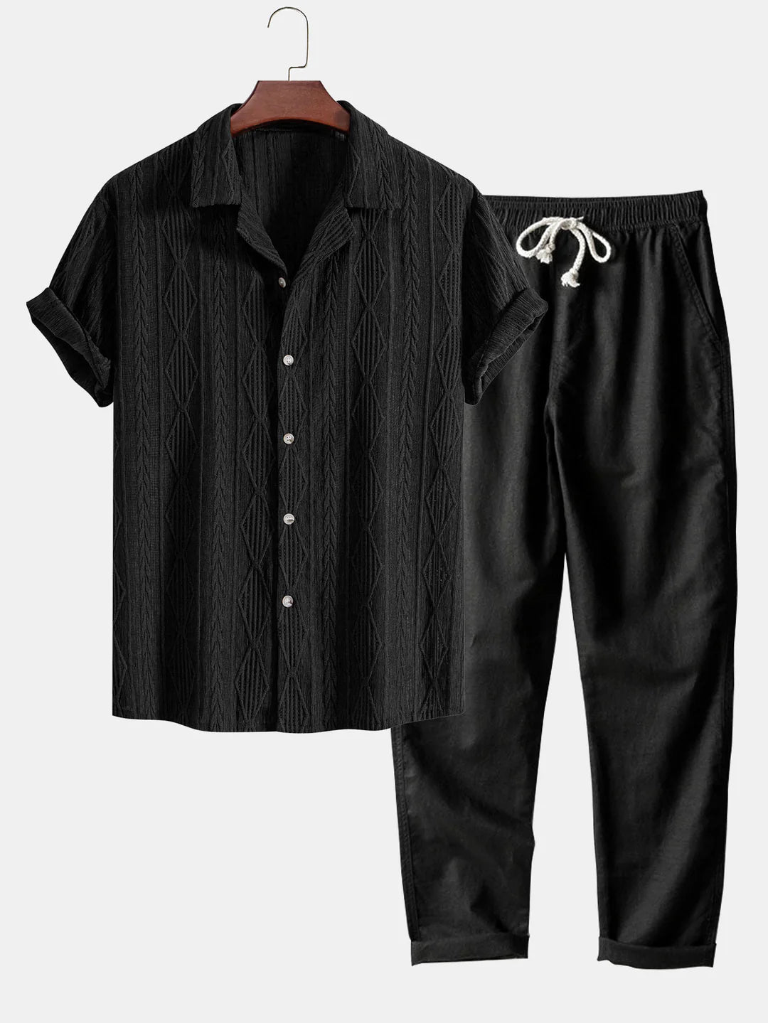 Men's Short Sleeve Resort Set | Men's Co-Ord | Relaxed Trousers | Steven & Levon